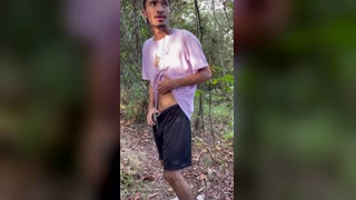 Gay Horny Girl's Cruising Encounter in Mountain Car — Cumshot